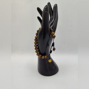 Tiger Eye Unisex Adjustable Beaded Bracelet NWOT